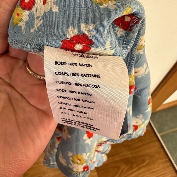 Faithful The Brand Women’s Sky Blue Ditzy Floral Flounce Hem Midi Dress - Picture 11 of 13